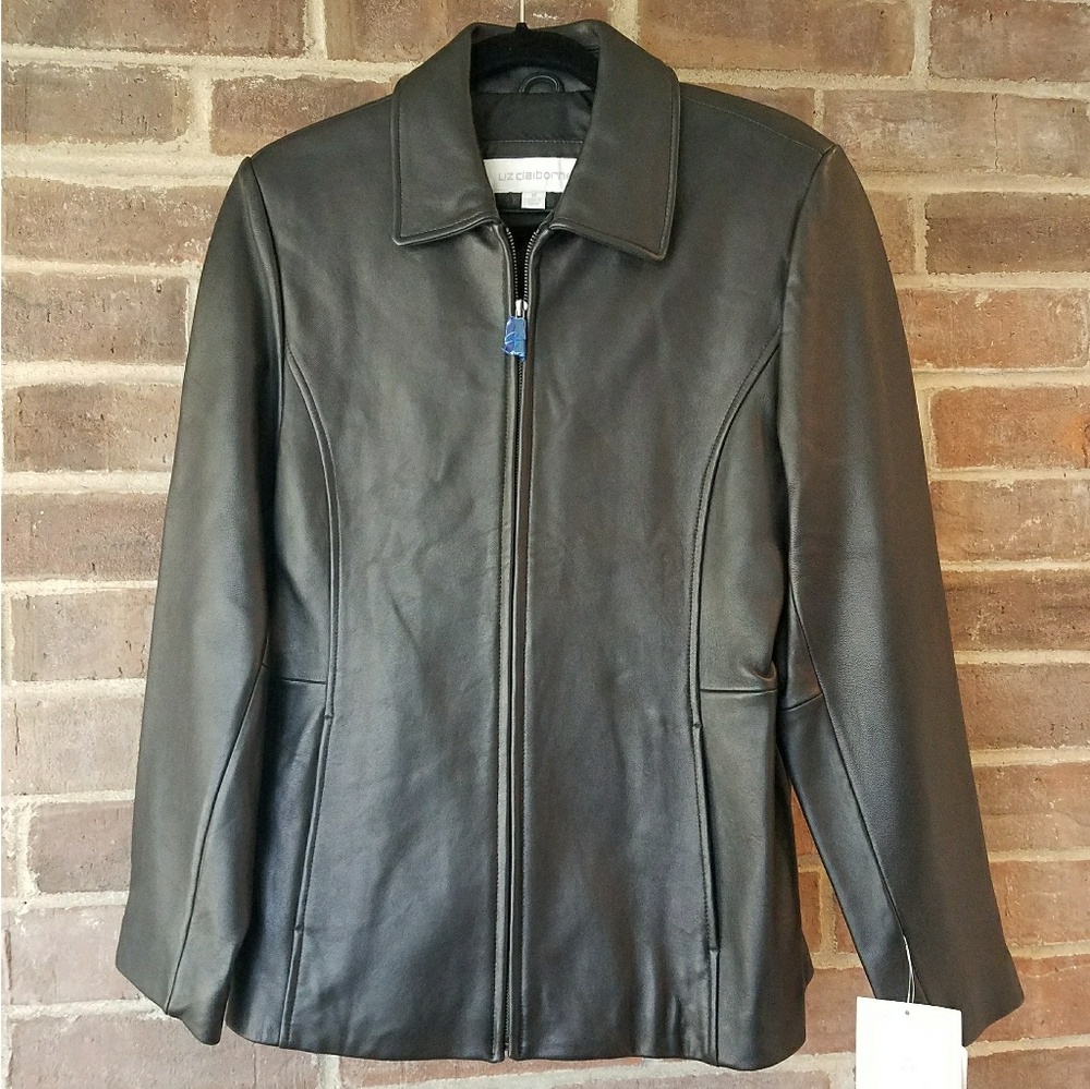 NWT! Lambskin Black Jacket - Medium